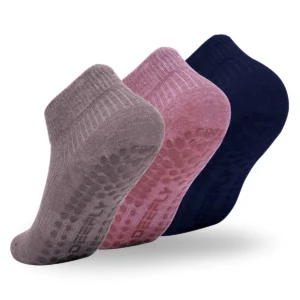 3 Pairs Solid Color Yoga Socks Women Fitness Running Hiking Playing Sports Dispensing Anti-slip Pilates Socks