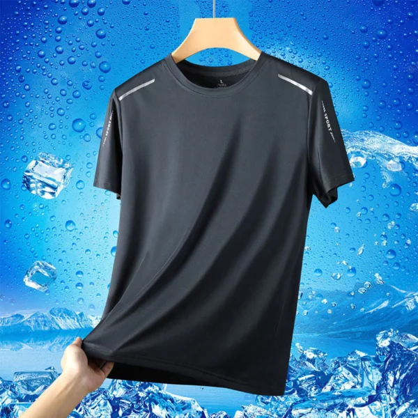 Breathable Men T Shirt Quick-drying Short Sleeve T-shirts Summer Round Neck Tshirt Sports Tee Men Tops