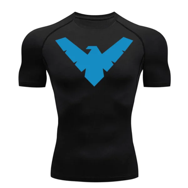 Nightwing compression shirt men's short-sleeved crossfit T-shirt sports fitness top breathable sportswear