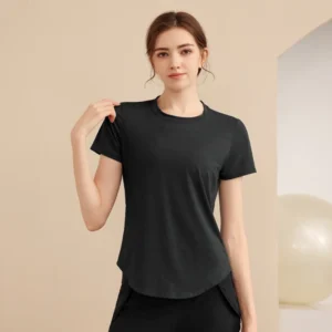 Sports T-Shirt Women Mesh Breathable Loose Running Fitness Top